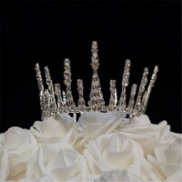 Tian Sweet 34035-SV 5.3 oz Wedding Crown Cake Topper - Silver