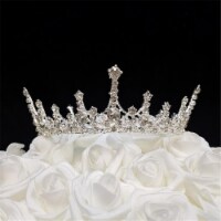 Tian Sweet 34037-SV 5.6 oz Wedding Crown Cake Topper - Silver