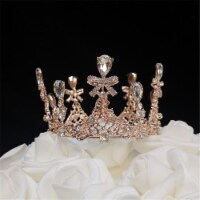 Tian Sweet 34038-RG 3.7 oz Medium Crown Cake Topper - Rose Gold