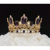 Tian Sweet 34042-PP 11.7 oz Large Purple King Crown Cake Topper