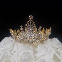 Tian Sweet 34043-GD 3.8 oz Medium Princess Crown Cake Topper - Gold