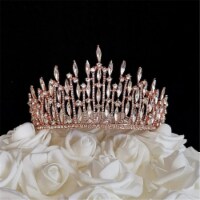 Tian Sweet 37001-RG 1.1 oz Wedding Tiara Cake Topper - Rose Gold
