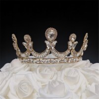 Tian Sweet 37003-GD 0.6 oz Wedding Tiara Cake Topper - Gold