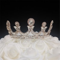 Tian Sweet 37003-RG 0.6 oz Wedding Tiara Cake Topper - Rose Gold