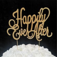 Tian Sweet 33014-HEA2g 7.8 oz Happily Ever After Cake Topper - Gold