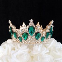 Tian Sweet 34014-EM 13 oz Emerald Queen Crown Cake Topper