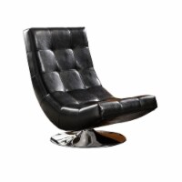 Leatherette Swivel Accent Chair in Black
