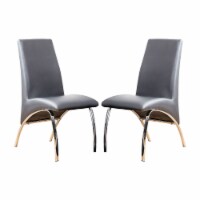 Set of 2 Leatherette Side Chair in Gray