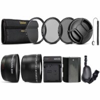 Complete 58mm Lens Accessory Kit + Replacement Lp-e6 Battery For Canon Camera