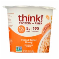 thinkThin® Honey Peanut Butter Protein & Fiber Hot Oatmeal Perspective: Main