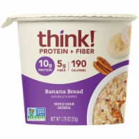thinkThin Banana Bread Protein & Fiber Whole Grain Oatmeal Perspective: Main