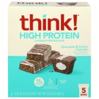 think!® Sweet Treat Chocolate & Creme Cupcake High Protein Bar Perspective: Main