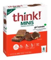 think! Minis Girl Scouts Chocolate Peanut Butter Protein Snack Bars Perspective: Main