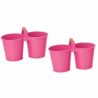 8122E HPK S-2 Enameled Galvanized Double Planter - Set of 2