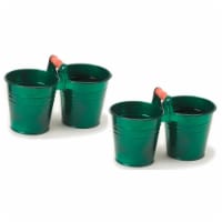 8122E GG S-2 Enameled Galvanized Double Planter - Set of 2