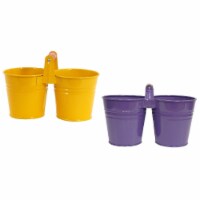 8122E SAFF-V S-2 Enameled Galvanized Double Planter - Set of 2