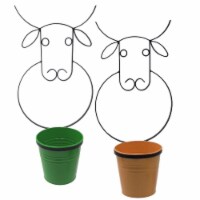 0356E AG-SAFF S-2 Enameled Galvanized Steel Wall Planter with Iron Hanger - Set of 2