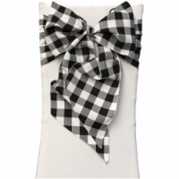 TCcheck8x108-Pk10-BlackK24 Gingham Checkered Chair Bows, White & Black - 8 x 108 in. - Pack o