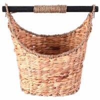 13 x 14.5 x 10 in. Magazine Basket Rustic Toilet Paper Holder, Brown