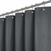 Waffle Weave Fabric Shower Curtain - 72&quot; W x 72&quot; H - Gray