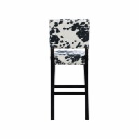 Linon Corey 30  Wood Cow Print Bar Stool in Black