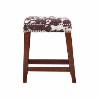 Linon Walt 24.5 Wood Cow Print Counter Stool in Brown