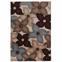 Linon Miso Shea Machine Made Polypropylene 5'x7'6  Rug in Garnet Red