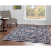 Linon Eclipse Rania Woven Polyester 5'x7' Rug in Gray