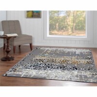 Linon Penchant Brockton Power Loomed Polyester 5'x7'6  Rug in Gray