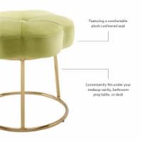 Linon Siena Metal Upholstered Accent Vanity Stool in Green