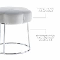 Linon Siena Metal Upholstered Accent Vanity Stool in Gray