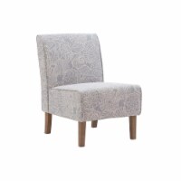 Linon Lily Upholstered Wood Slipper Chair in Stone Gray