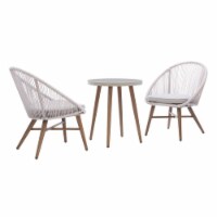 Linon Tate Three Piece Metal Indoor/Outdoor Bistro Set in Gray