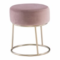 Linon Carly Metal Accent Vanity Stool in Pink