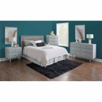 Linon Alick Wood Five Drawer Geo Texture Chest in Gray