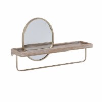 Keating Center Mirror Wall Shelf Gold