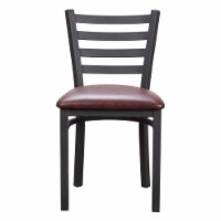 Linon Lassiter Metal Side Chair Set of Two in Black and Burgundy