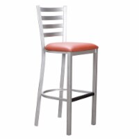 Linon Lassiter Metal Set of Two Barstools in Silver