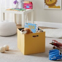 Linon Lane Two Pack Fabric Storage Bins in Yellow