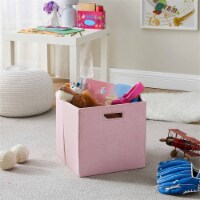 Linon Lane Two Pack Fabric Storage Bins in Pink