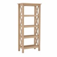 Linon Dalton Pine Wood Bookcase in Driftwood Brown