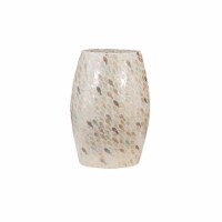 Linon Rainer Capiz Fish Drum Table in Ivory