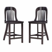Linon Roxana Wood Commercial Grade Set of Two Counter Stools in Brown