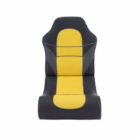 Linon Grayson Wood Upholstered Game Rocking Chair in Yellow