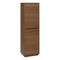 Linon Keane Wood Mid Century Two Door Bookcase with Two Doors in Brown