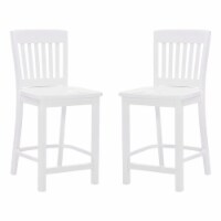 Linon Mira Wood Commercial Grade Set of Two Counter Stools in White