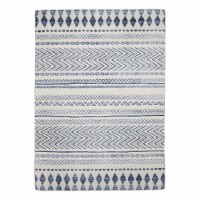 Linon Indoor Outdoor Washable Skip Polyester Accent 2'x3' Rug in Ivory and Blue