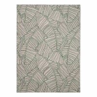 Linon Indoor Outdoor Washable Apia Polyester Accent 3'x5' Rug in Ivory and Green