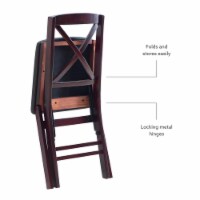 Linon Triena Wood X Back Folding Chair Set of 2 in Merlot