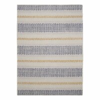 Linon Indoor Outdoor Washable Alfie Polyester Area 5'x7' Rug in Ivory and Blue